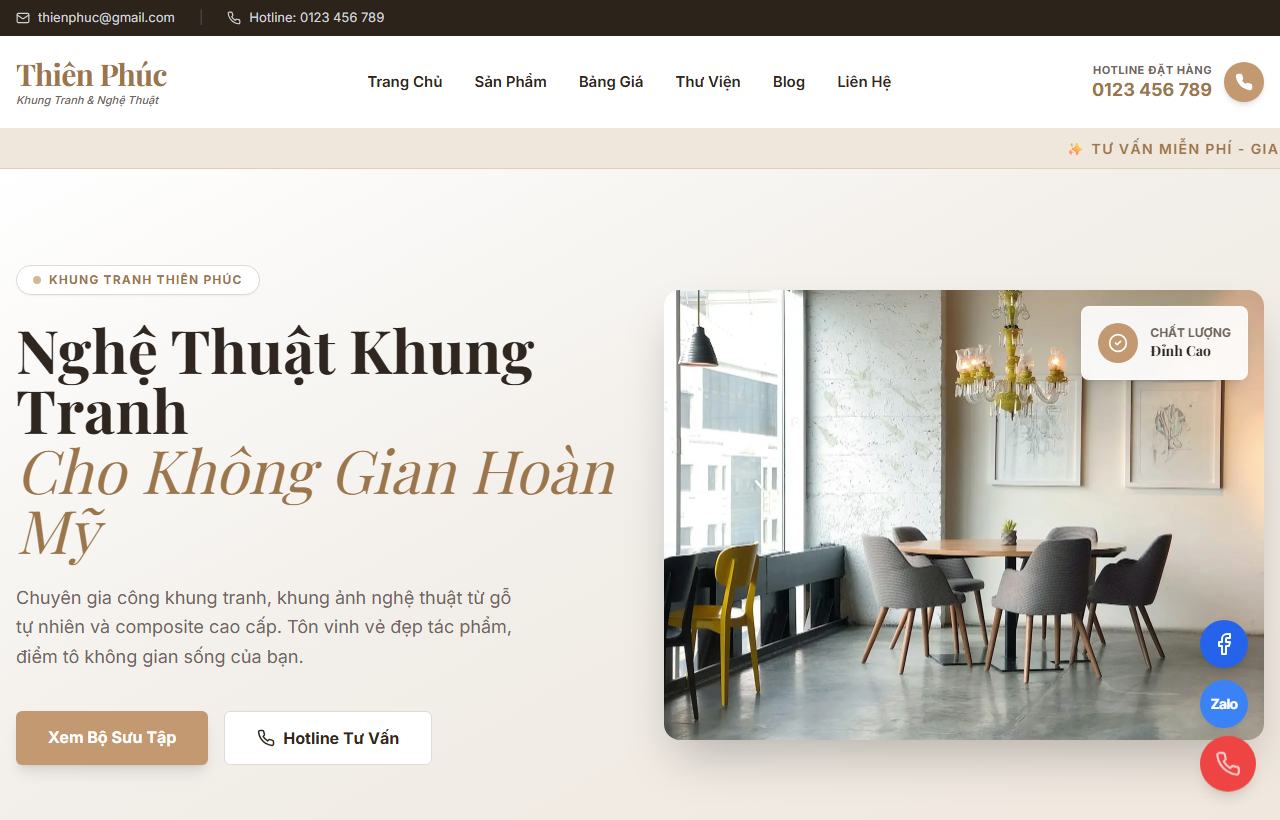 Giao diện Khung Tranh Thiên Phúc