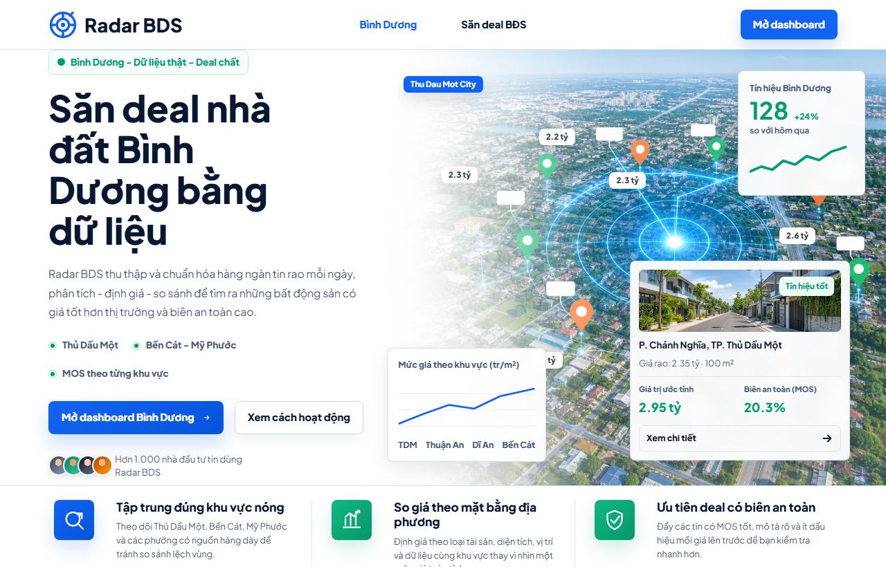 Giao diện Radar BDS Bình Dương